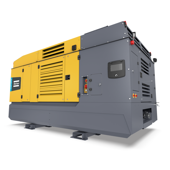 atlas copco x-air 1200 40 bars kompressor sedd snett framifrån